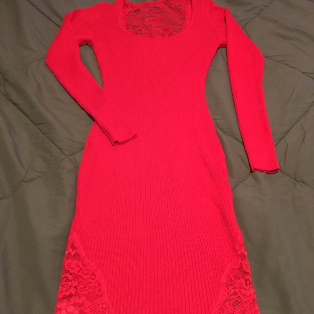 Vibrant red sexy club dress